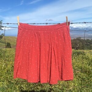 Torrid High Waist A-Line Skirt Embroidered Mini Skirt Rust Red 2x